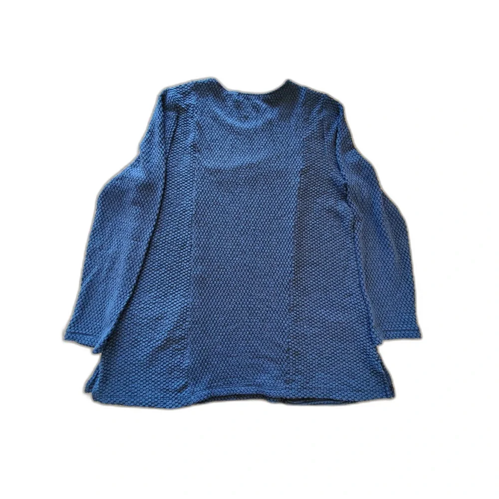 Habitat Womens M Textured Navy Long Sleeve Tunic Minimalism EUC - Picture 2 of 8